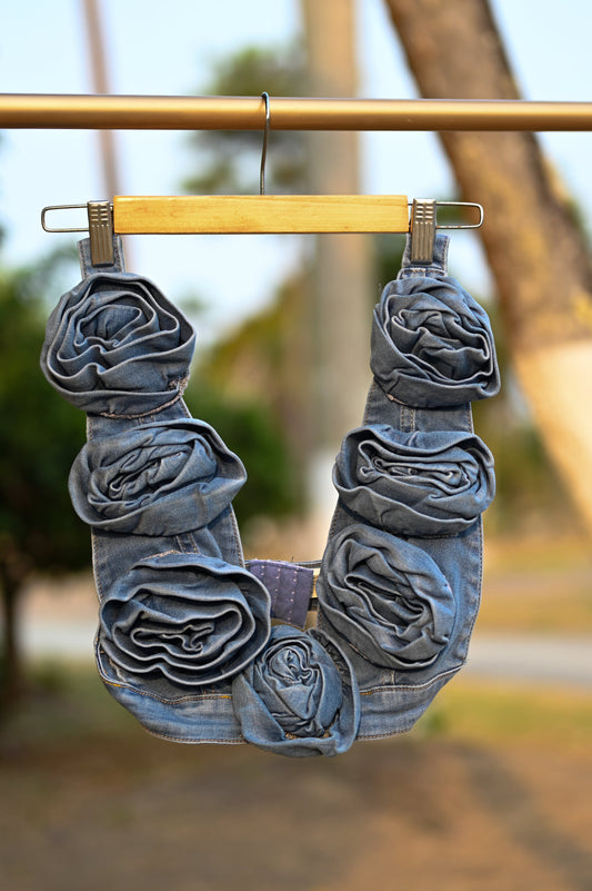 Denim Roses Bolero