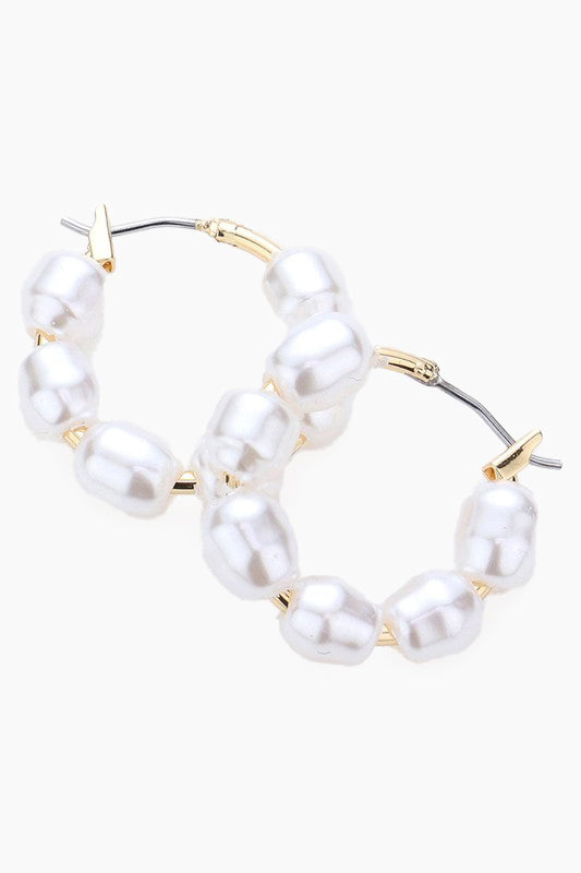 Little Pearl Hoop Earrings