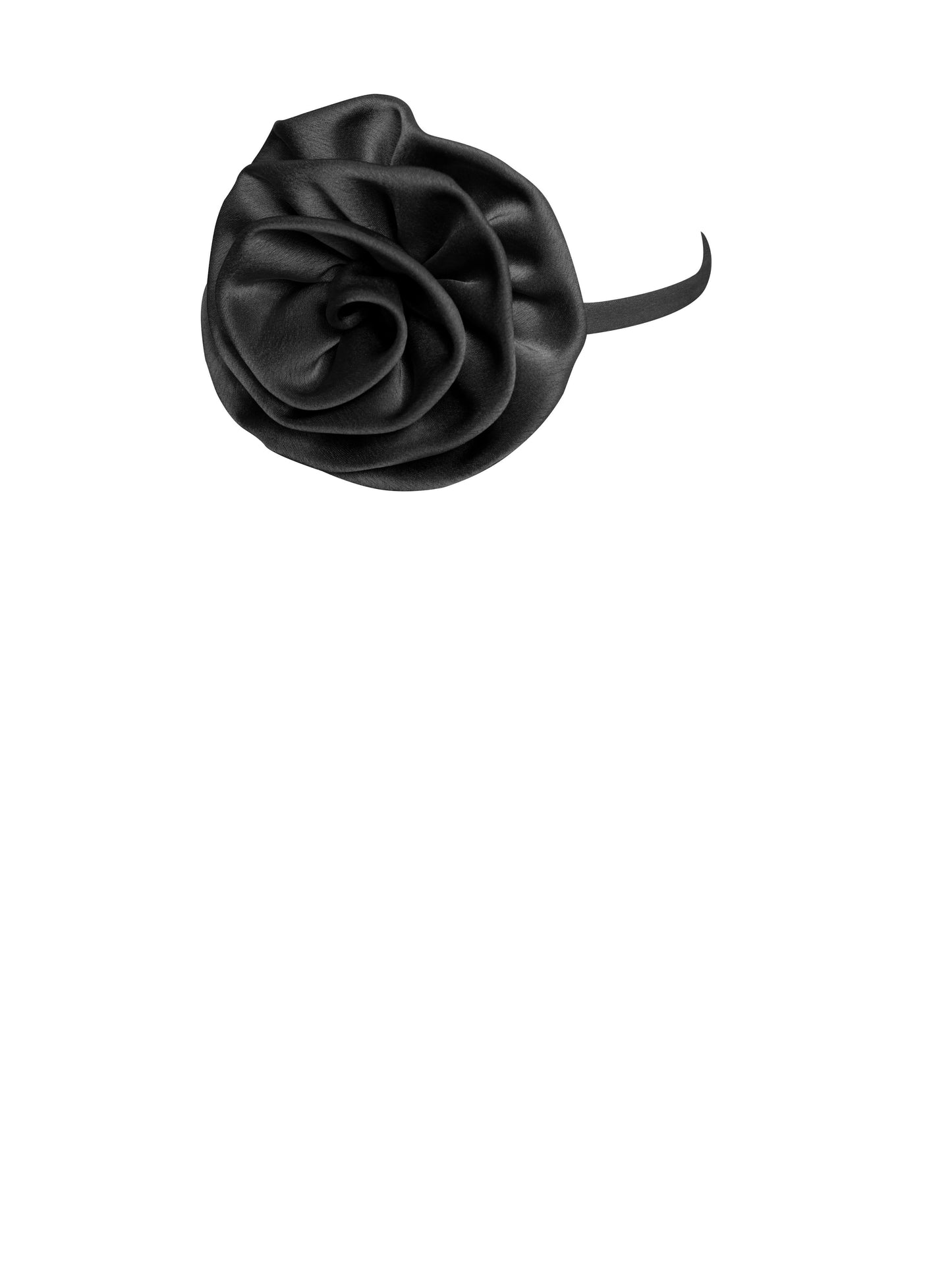 Black Satin Rose Choker