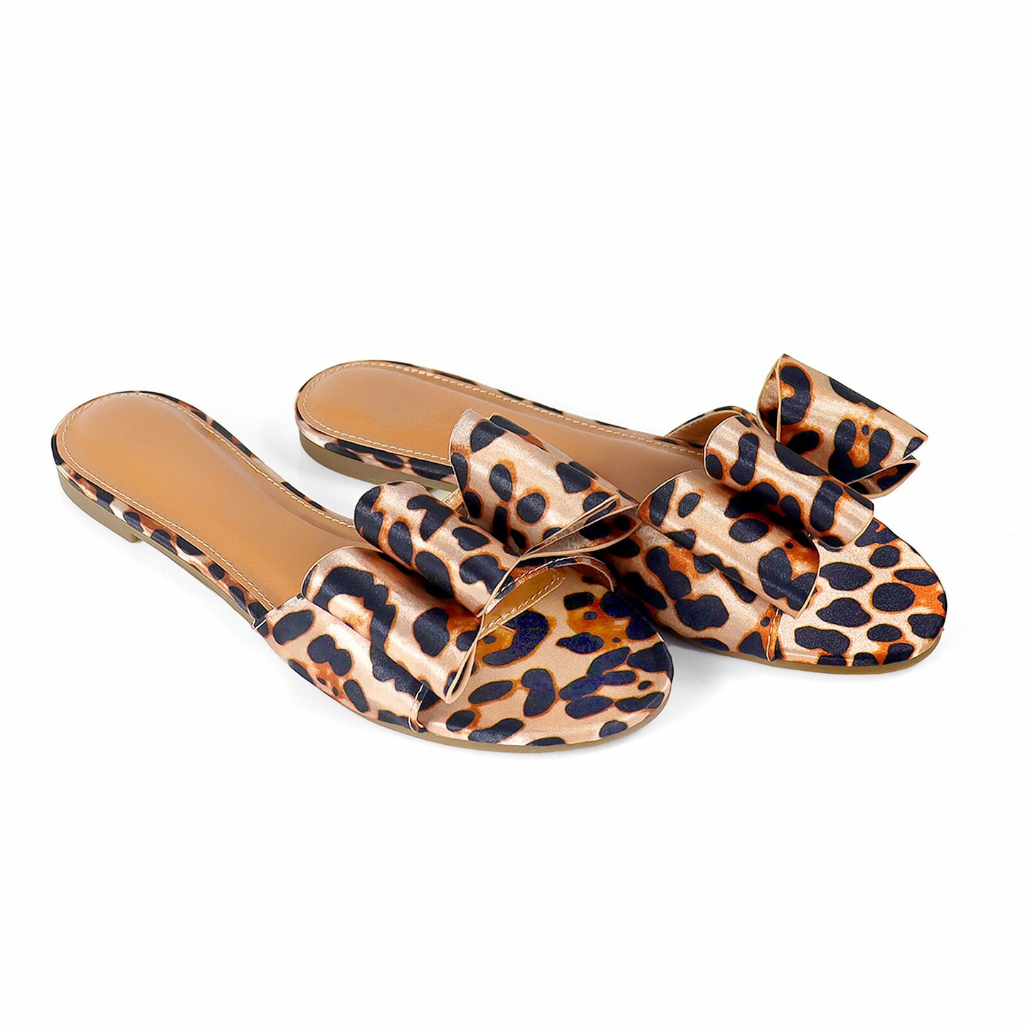 Leopard Bows Satin Sandals (Estimated Arrival July 1st, 2024)